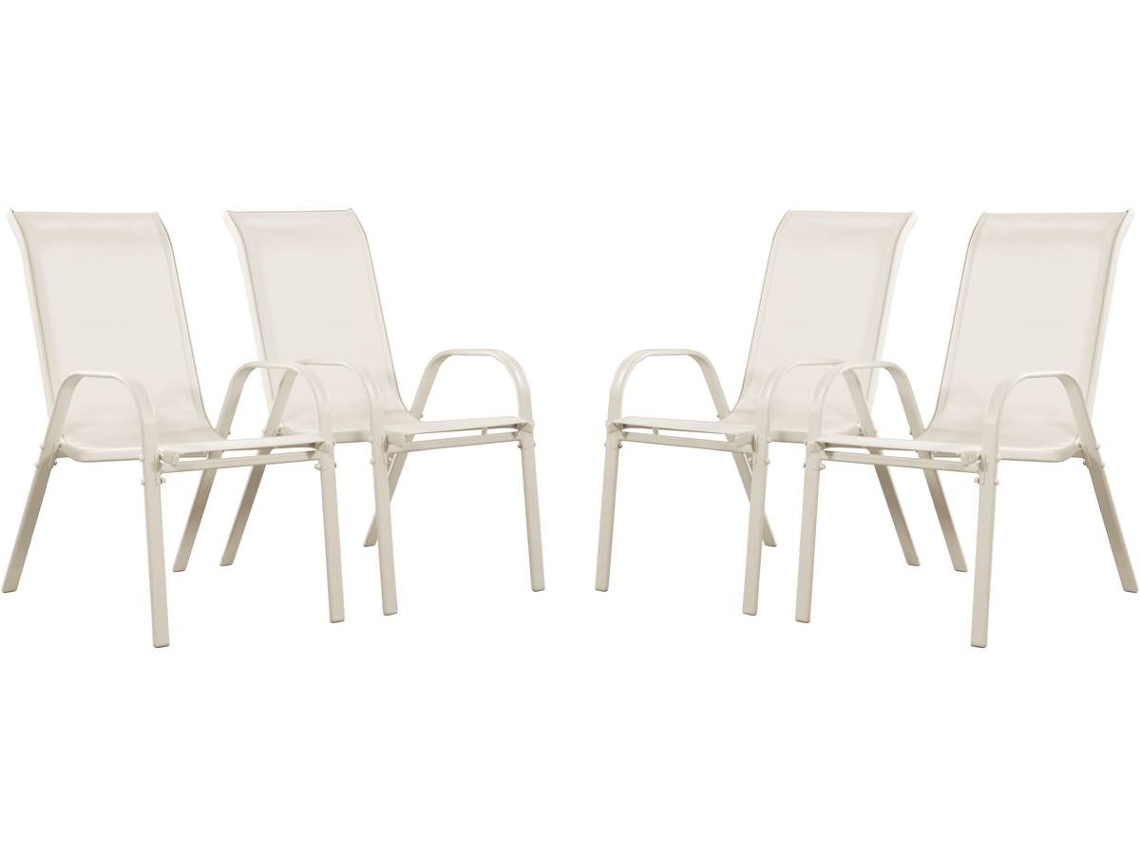 Sillón de jardín "Cordoba" de Textilene - Phoenix - Crudo - Juego de 4