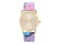 Reloj De Pulsera De Cuarzo Para Mujer Con Pedrería Y Correa Sencilla De Pu Rosa.