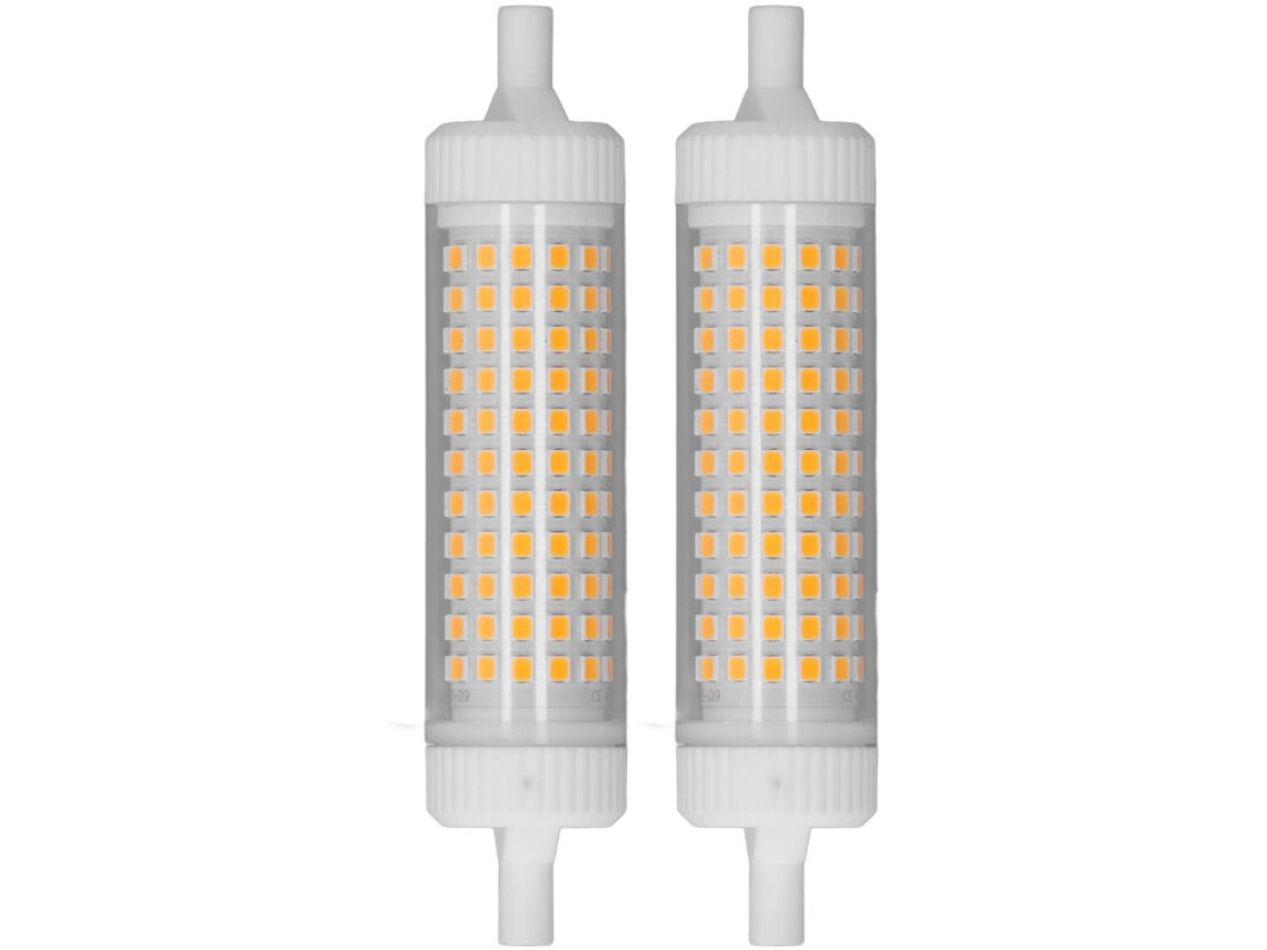 Bombilla Led R7s De 118 Mm, Paquete De 2, Regulable, 15 W, 1