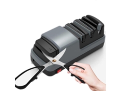 Afilador eléctrico profesional para cuchillos de cocina con 3 etapas, ranura para tijeras y afilado de precisión.