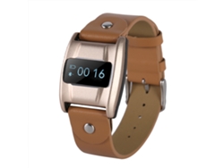 Reloj Inteligente Bluetooth Con Correa De Cuero. Detección De Frecuencia Cardíaca Para Android Ios. Oro
