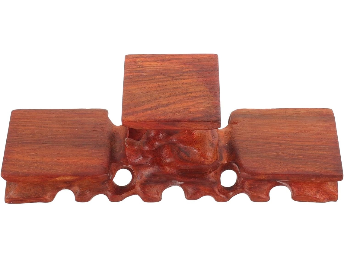 Jarrón Madera Tallada Pieza Estable Diseño Ergonómico Decoración Museos Cafeterías Base Sola