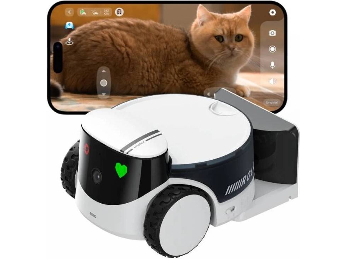 Robot Inteligente con Cámara ENABOT Rola PetPal para Vigilancia y Compañía de Perros y Gatos