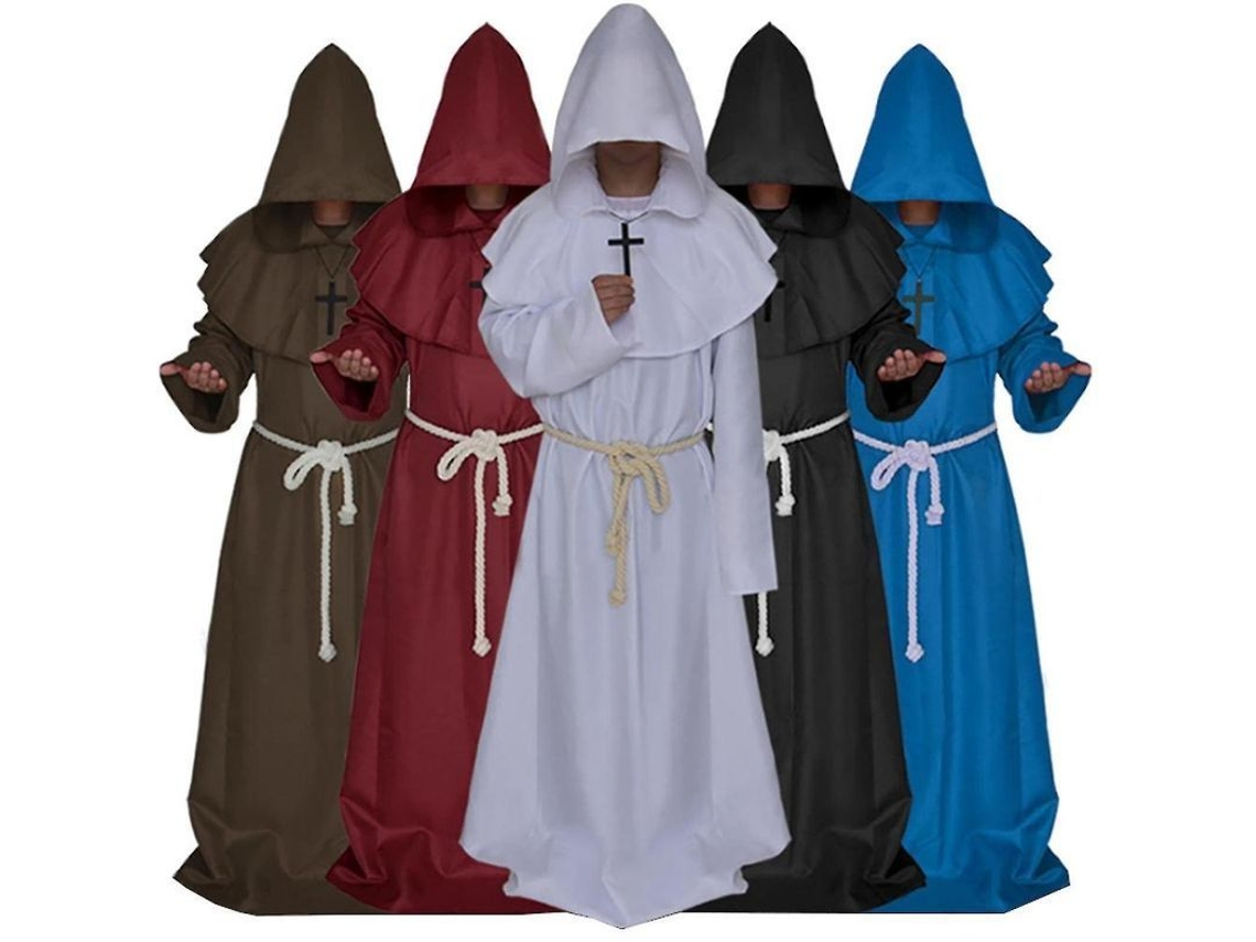 Disfraz De Monje Adulto Con Capa Con Capucha, Sacerdote Medieval, Fiesta De Cosplay, Halloween, Carnaval
