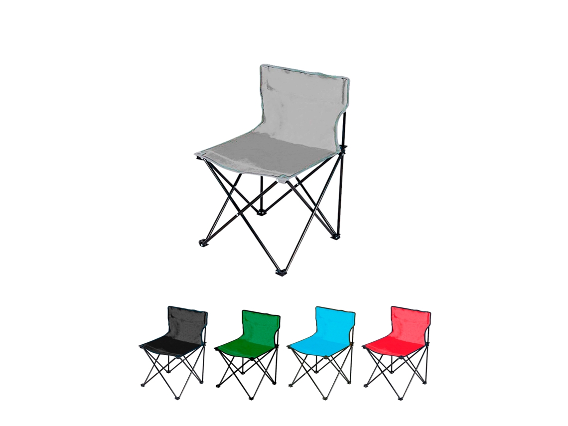 Silla Plegable De Camping Ligera Sin Reposabrazo | Silla De Exterior Ideal Para Acampada, Picnic O Pesca Gris