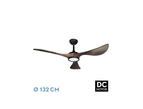 Ventilador DC Viana 18W Negro/Roble 3 Aspas FABRILAMP