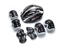 (negro) Juego De 7 Piezas De Casco De Seguridad Para Patinaje Sobre Ruedas Para Niños, Rodilleras Y Coderas, Adecuado Para Andar En Patinete.