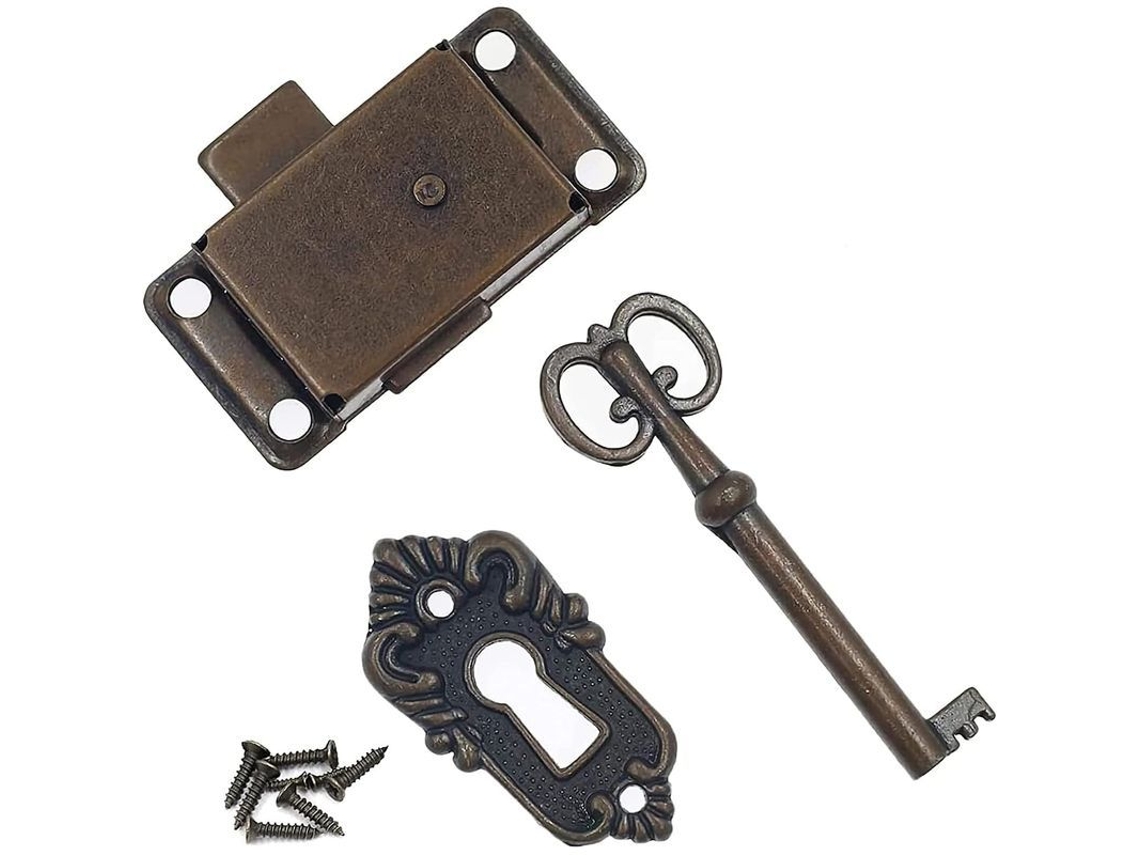 Cerradura De Armario Vintage Con Llave, Estilo Retro, Para Muebles, Cajones, Cajas De Herramientas (bronce)