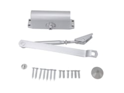 Cierrapuertas Hidráulico Automático Con Resorte De Seguridad, Aluminio Y Acero, Alta Resistencia, 90 Grados.