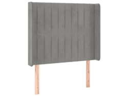Maison Exclusive - Cabecero Con Orejas De Terciopelo Gris Claro 103x16x118/128 Cm