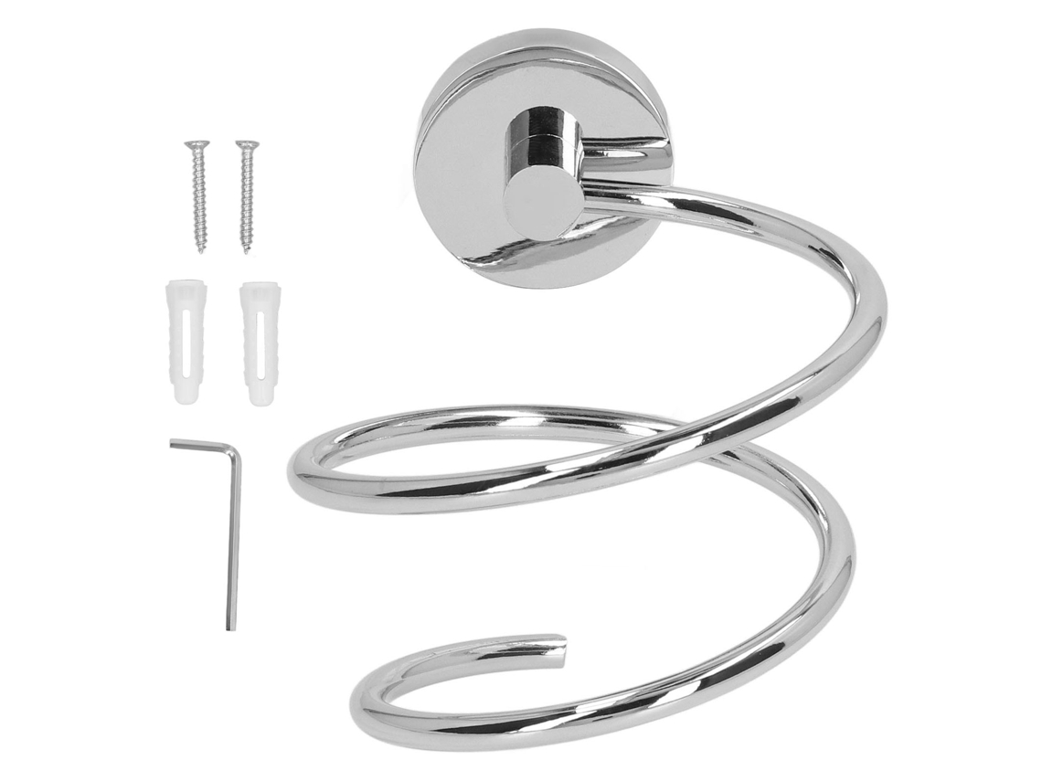 Soporte de pared para secador de pelo de acero inoxidable 304 cromado