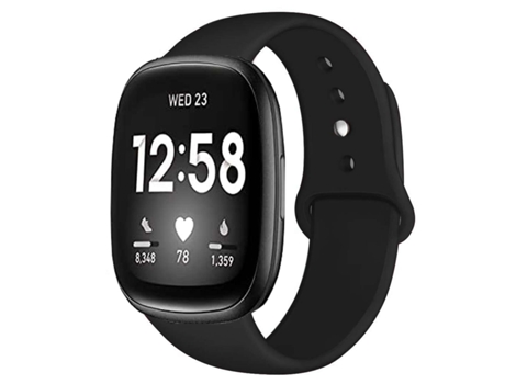 Correa Pulsera Silicona Suave para Fitbit by Google Versa 3 Negro