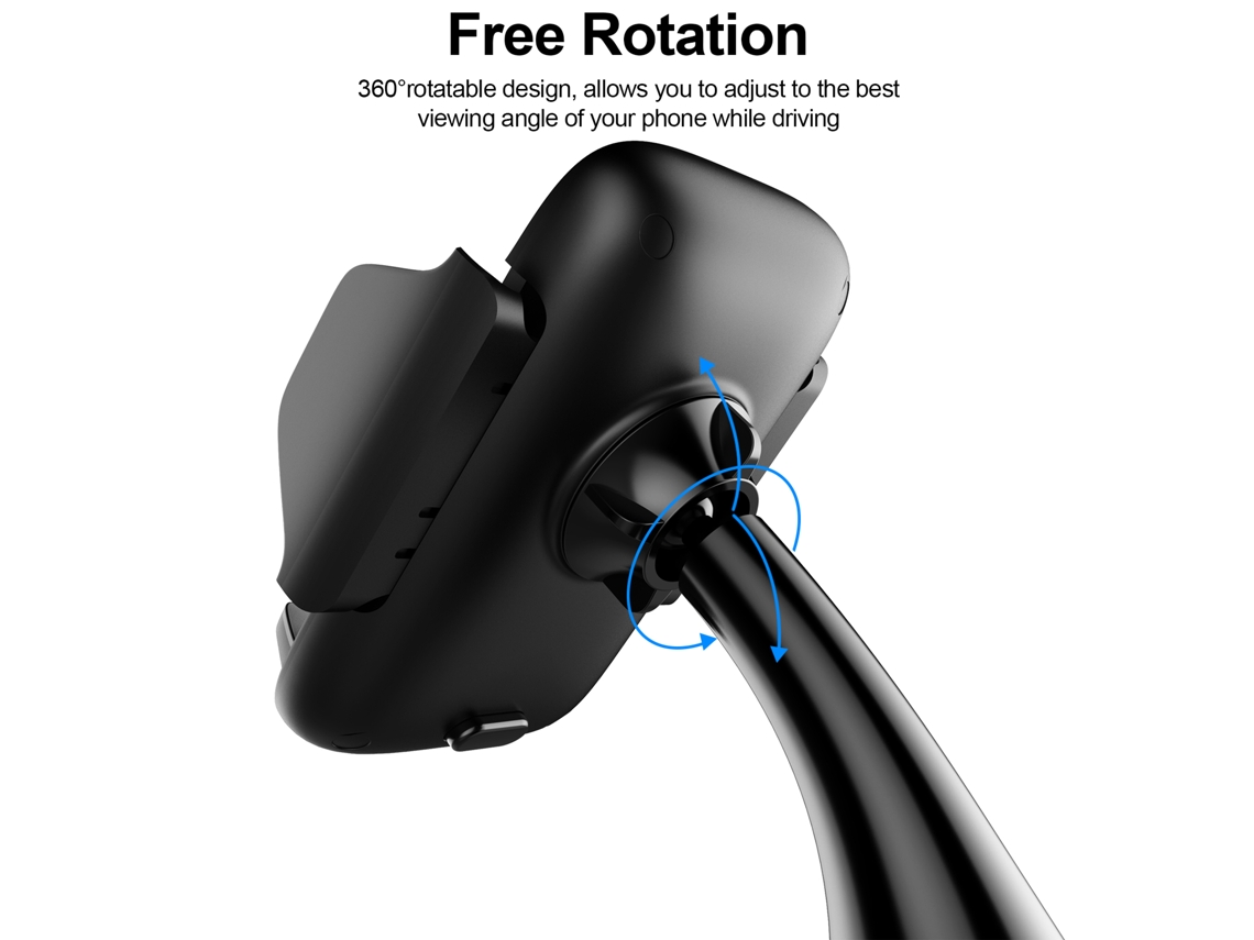 Cargador Inalámbrico Para Coche (soporte Para Teléfono 2 En 1, Carga Rápida)