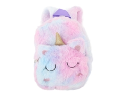 Mochila De Dibujos Animados Suave De Peluche Compacta Con Correa Ajustable Para Niñas Niños Bebés Morado S