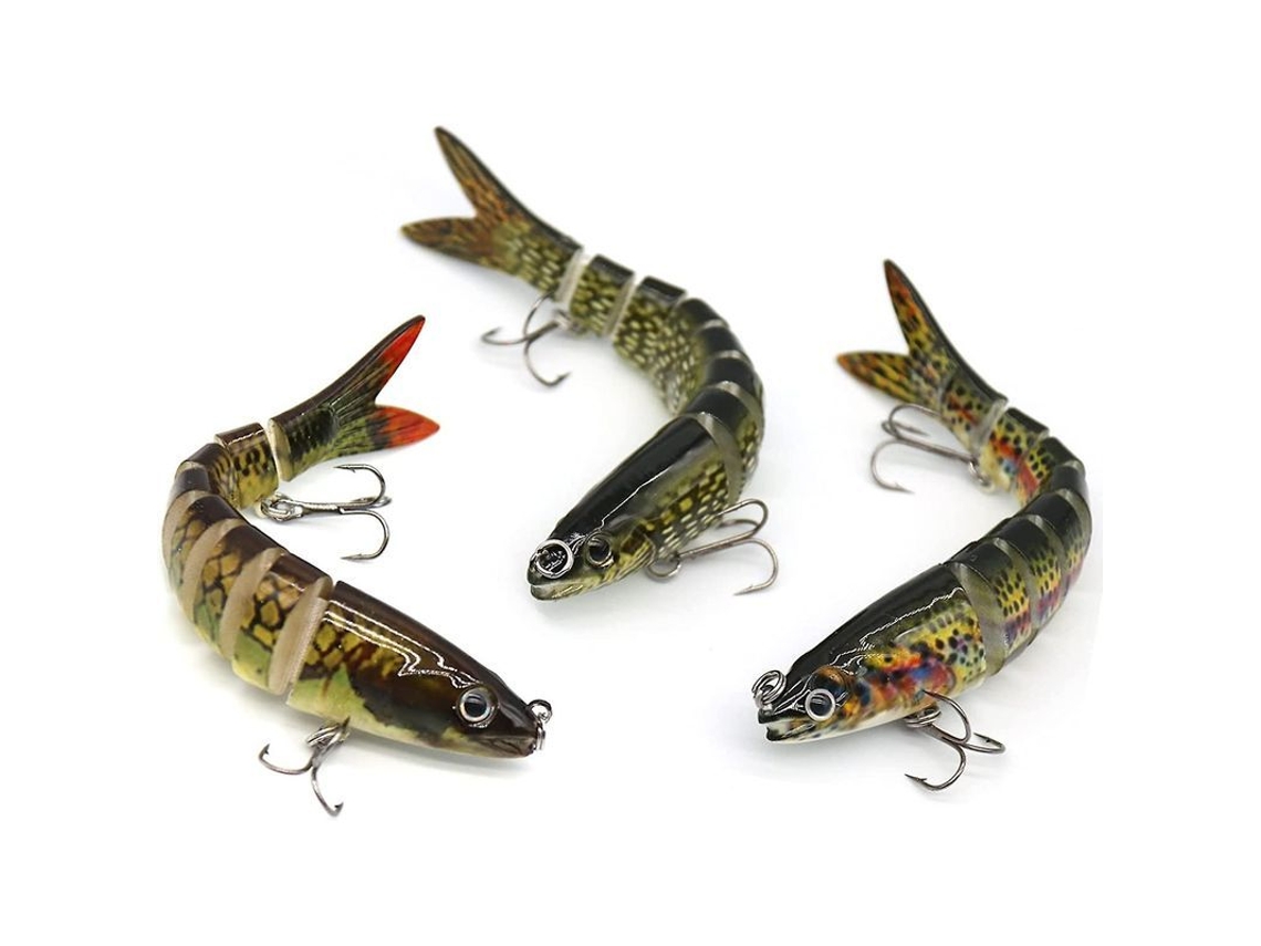 2026-lures De Pesca Para Bass Y Trout: Imitación De Pez Con 8 Segmentos, Sumergible Lento, Anclas Afiladas, Kit Para Agua Dulce Y Salada