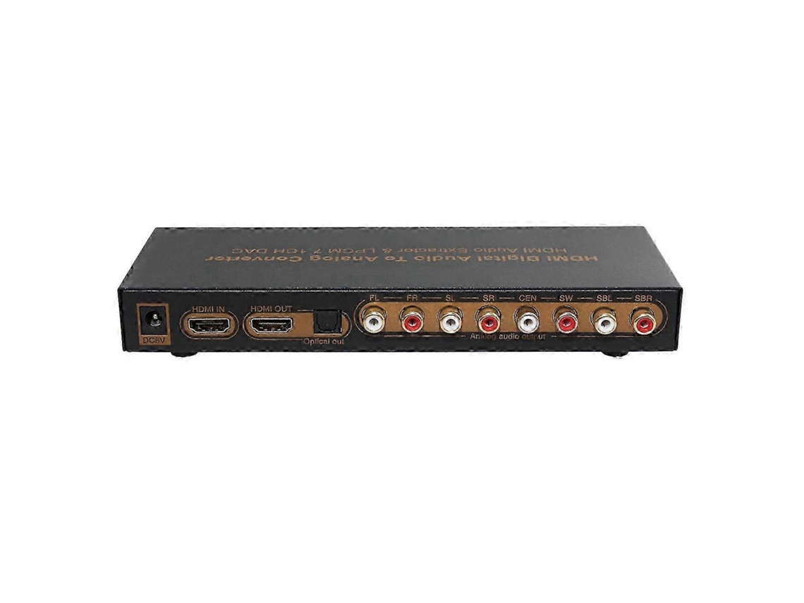 Convertidor de audio LPCM 7.1 con divisor, salida óptica RCA y enchufe europeo