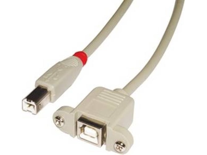 Cable USB LINDY USB B/USB B 1 m Macho/Hembra Gris