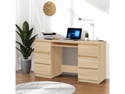 Escritorio madera contrachapada color roble Sonoma 140x50x77 cm