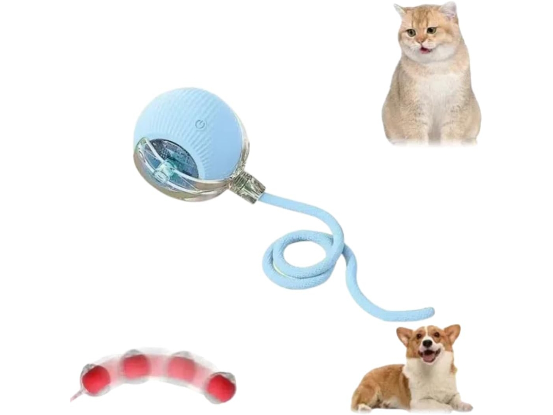 Pelota de juguete interactiva inteligente para gatos, recargable, 3 modos ajustables, azul Gertiz