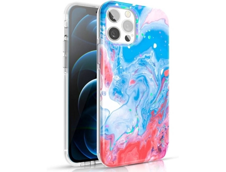 Carcasa Apple KINGXBAR iPhone 12 Pro Max Watercolor Rosa, Azul