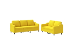 Maison Exclusive - Juego De Sofás Con Cojines 2 Piezas Tela Amarillo Claro