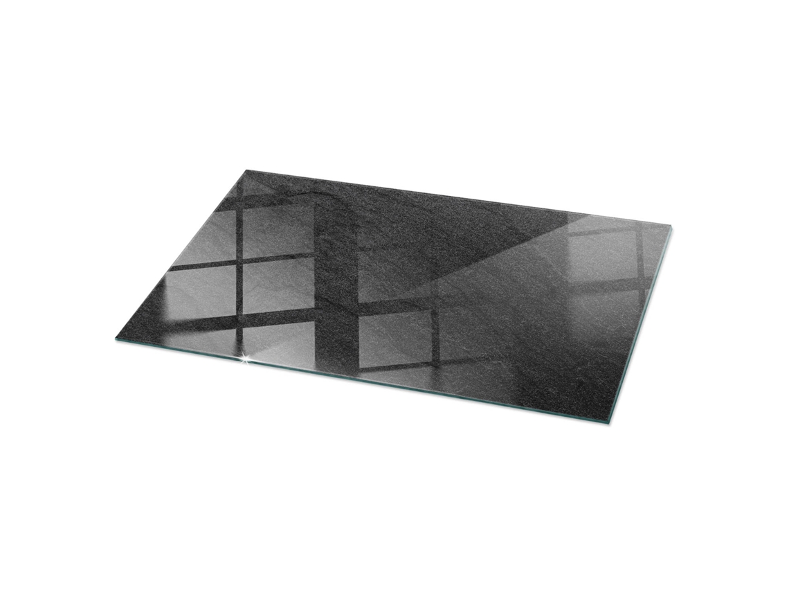 Espejo de sobremesa rectangular de cristal (120 x 60 cm - Textura de piedra natural - Negro)