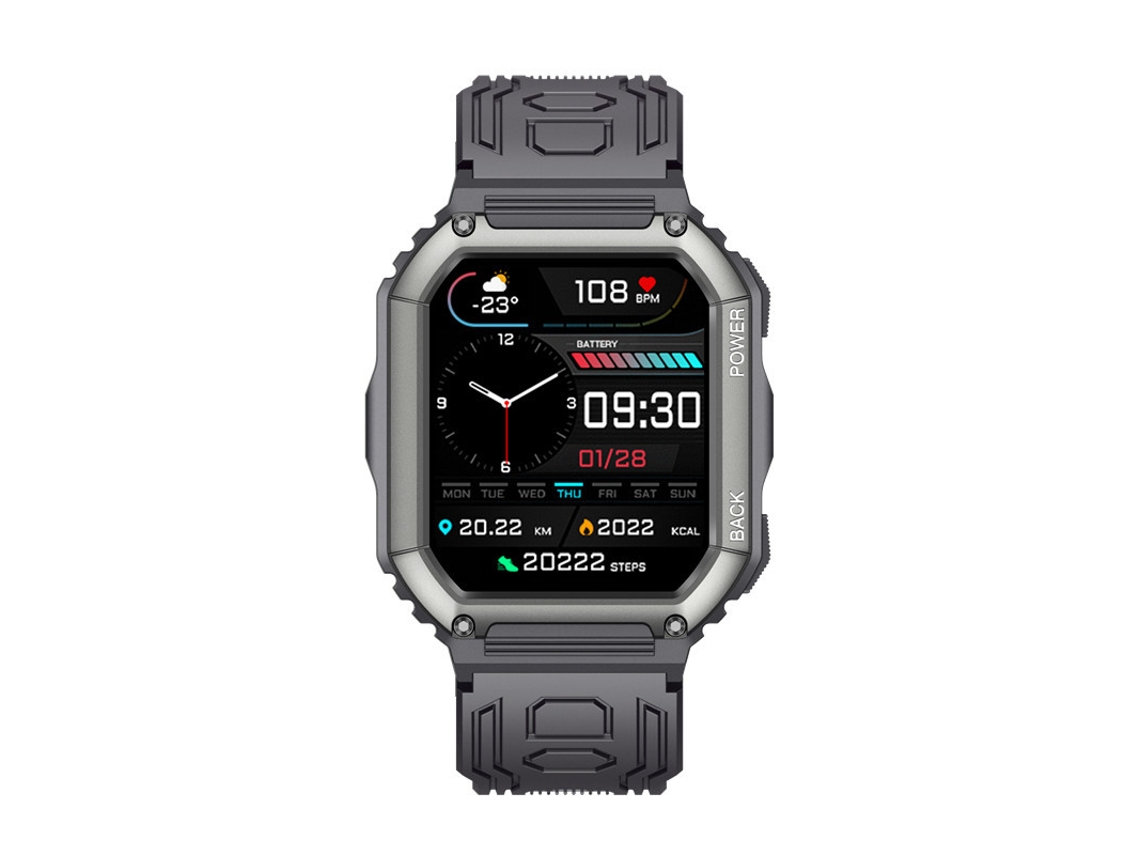 Reloj inteligente militar para hombre, resistente al agua hasta 5 ATM, compatible con Android y iPhone, color negro Yizhood