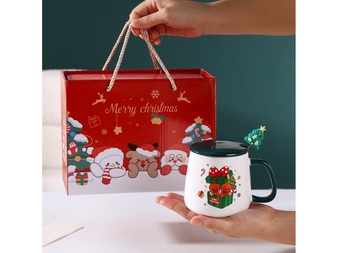 Taza de cerámica navideña, taza de regalo navideña, caja de regalo para fiesta, taza de regalo, regalo de acompañamiento