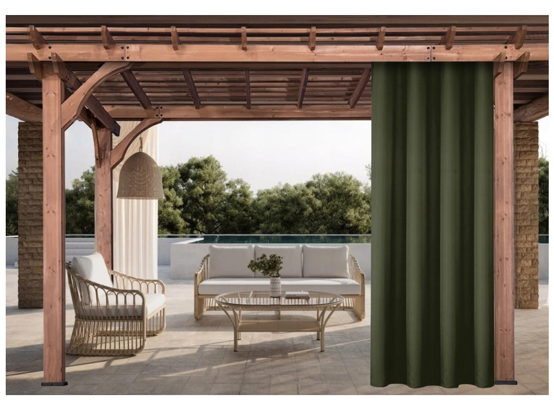 Cortinas para exterior Cortina 155x240cm Verde Cortina para Pérgola Impermeable Cortina exterior para terraza Cortina parasol para balcón
