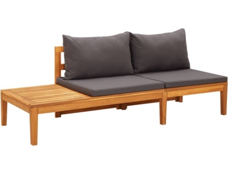 Banco de jardín VIDAXL Gris Madera de acacia (175x66x60 cm)