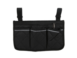 Bolsa De Almacenamiento Multibolsillo Con Barra Lateral Portátil Y Franja Reflectiva Negro