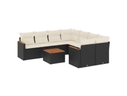 Maison Exclusive - Set De Sofás De Jardín 8 Piezas Y Cojines Ratán Sintético Negro