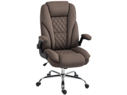 Silla De Oficina Ergonómica, Altura Regulable, Reposabrazos Abatibles, 70 X 70 X 114-122 Cm, Marrón.