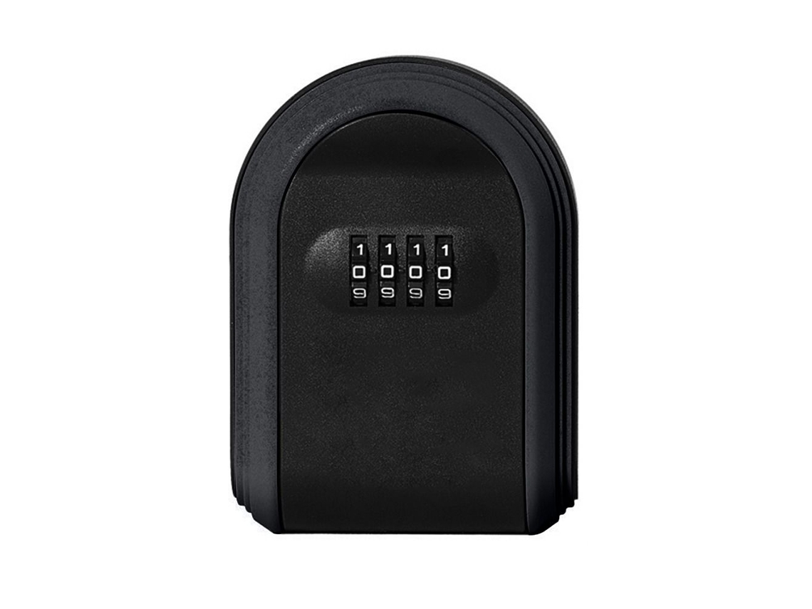 (Negro) Cerradura de combinación de 4 dígitos, caja de seguridad para llaves, caja fuerte para llaves