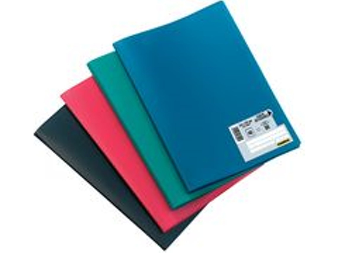 Libro de presentación Memphis, DIN A4, con 80 fundas, colores surtidos: azul, negro, rojo, verde, 10 piezas, Elba (100205951)