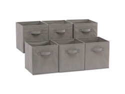 2026altiro-cajas Plegables Para Guardar Textiles Con Asas, Color Gris - Paquete De 6