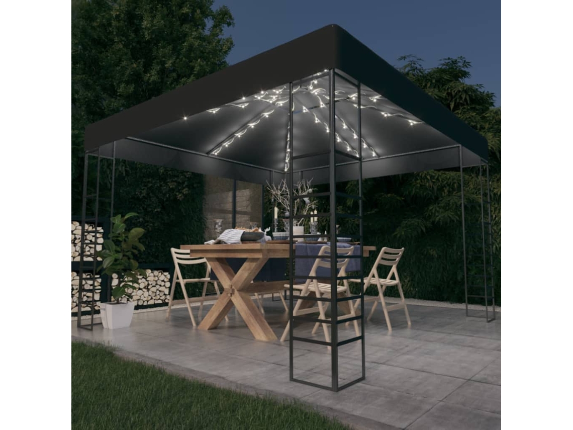 Carpa de jardín con luces LED de 3 x 3 m, color antracita, WSD870399 Lovely Home