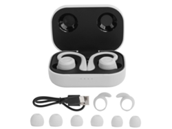 Fones De Ouvido Bluetooth Sem Fio Com Gancho Para Orelha In-ear Headset Earbuds Com Caixa De Carregamento Prata Platina