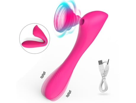 Vibrador de masaje de succión 2 en 1 con 7 modos para mujeres (rosa roja) YIZHOOD