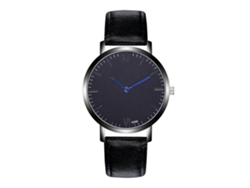 Reloj De Pulsera Unisex Sencillo De Cuarzo Con Correa De Piel Sintética Zhoulianfa Negro