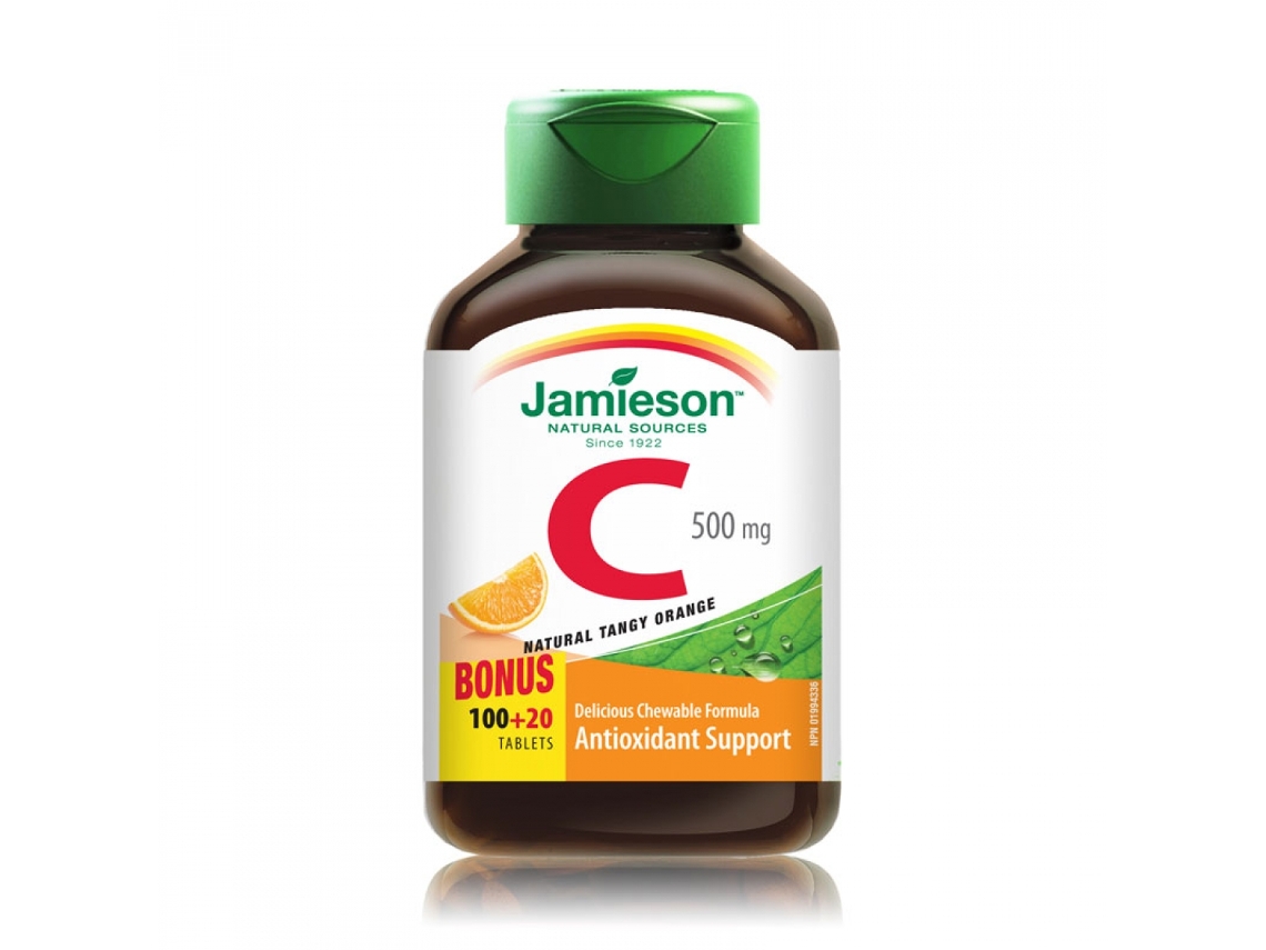 Vitamina C 500Mg Sabor Naranja 100 Comprimidos Masticables JAMIESON