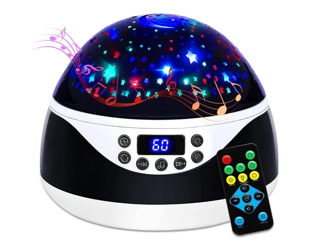 Luz de noche con música y temporizador, regalo de cumpleaños para niñas y niños de 1 a 6 a 12 años, lámpara de proyección con control remoto Vledary