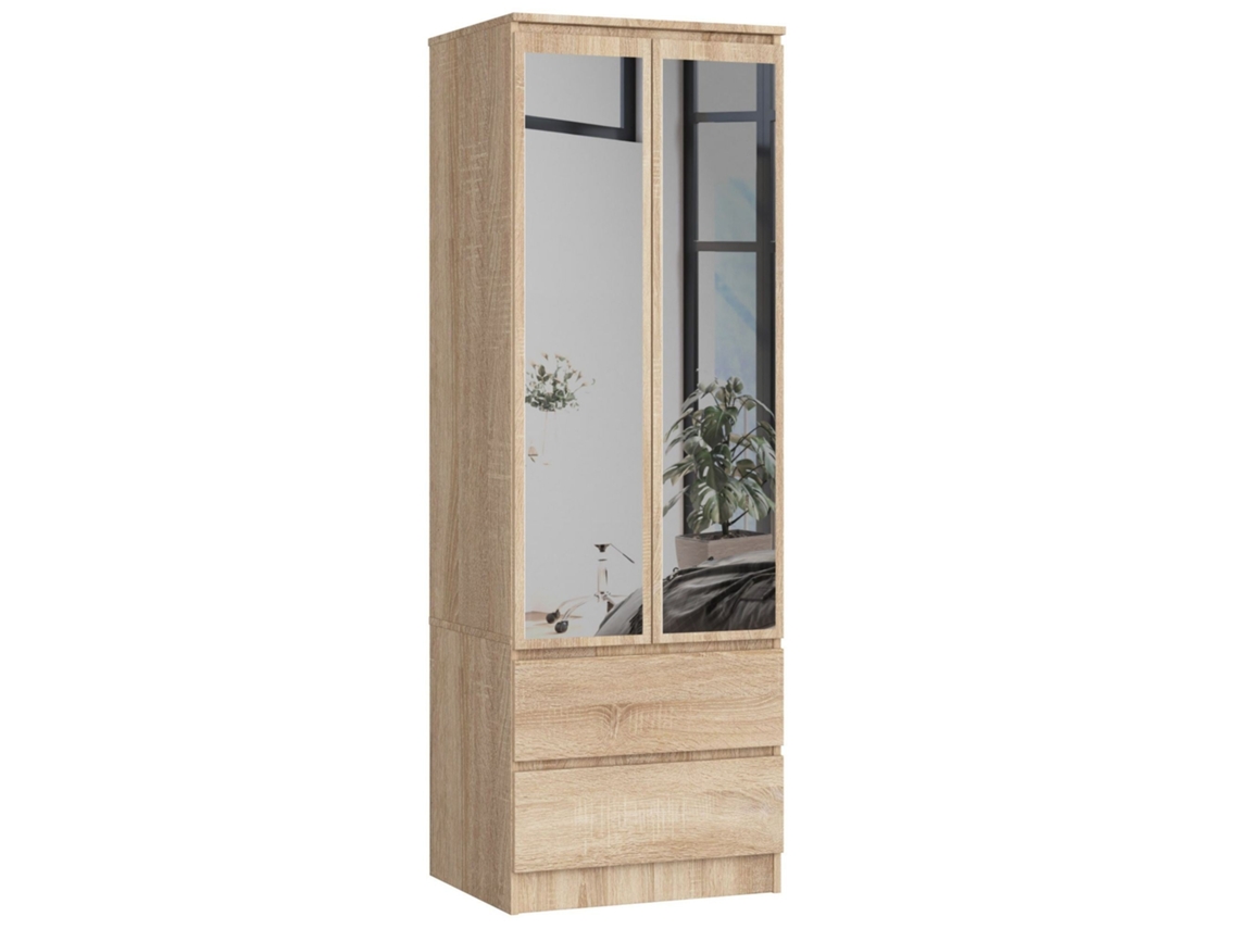 Armario Star S 60 Cm - 2 Puertas Y 2 Cajones Con Espejo - Roble Sonoma