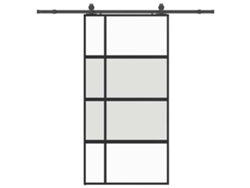 Puerta Corrediza Vidaxl Negro Cristal