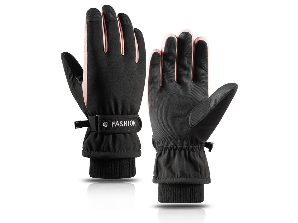 Guantes de invierno guantes de esquí cálidos e impermeables guantes cálidos para mujer guantes para pantalla táctil a prueba de viento cálidos y gruesos (negro) CHRONUS