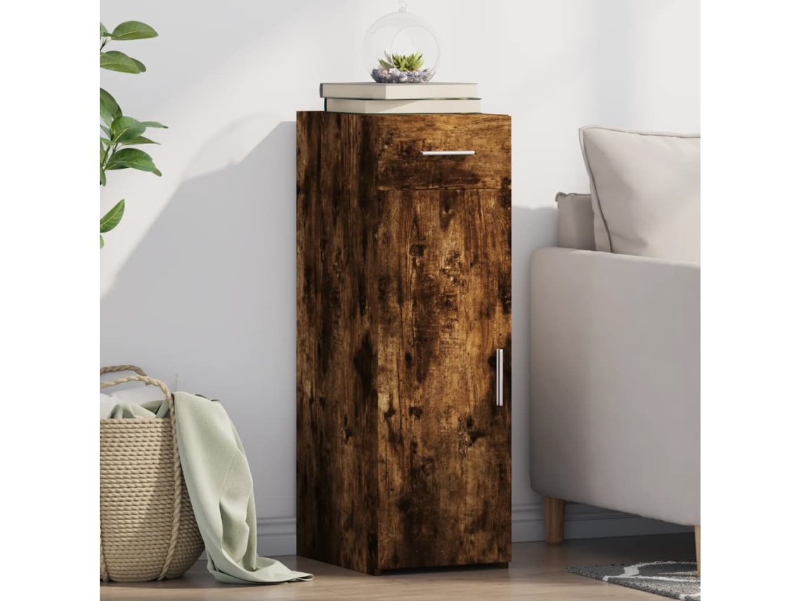 Aparador De Madera De Ingeniería Roble Ahumado 30x42,5x93 Cm