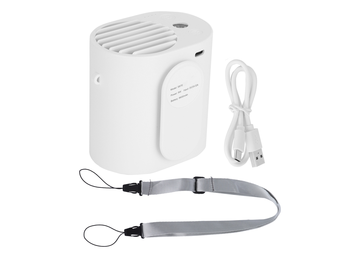 Ventilador Portátil Pequeño Usb Mini Para Deporte Al Aire Libre, Acolchado En La Cintura, Herramienta De Enfriamiento Con Luz Eléctrica Blanca