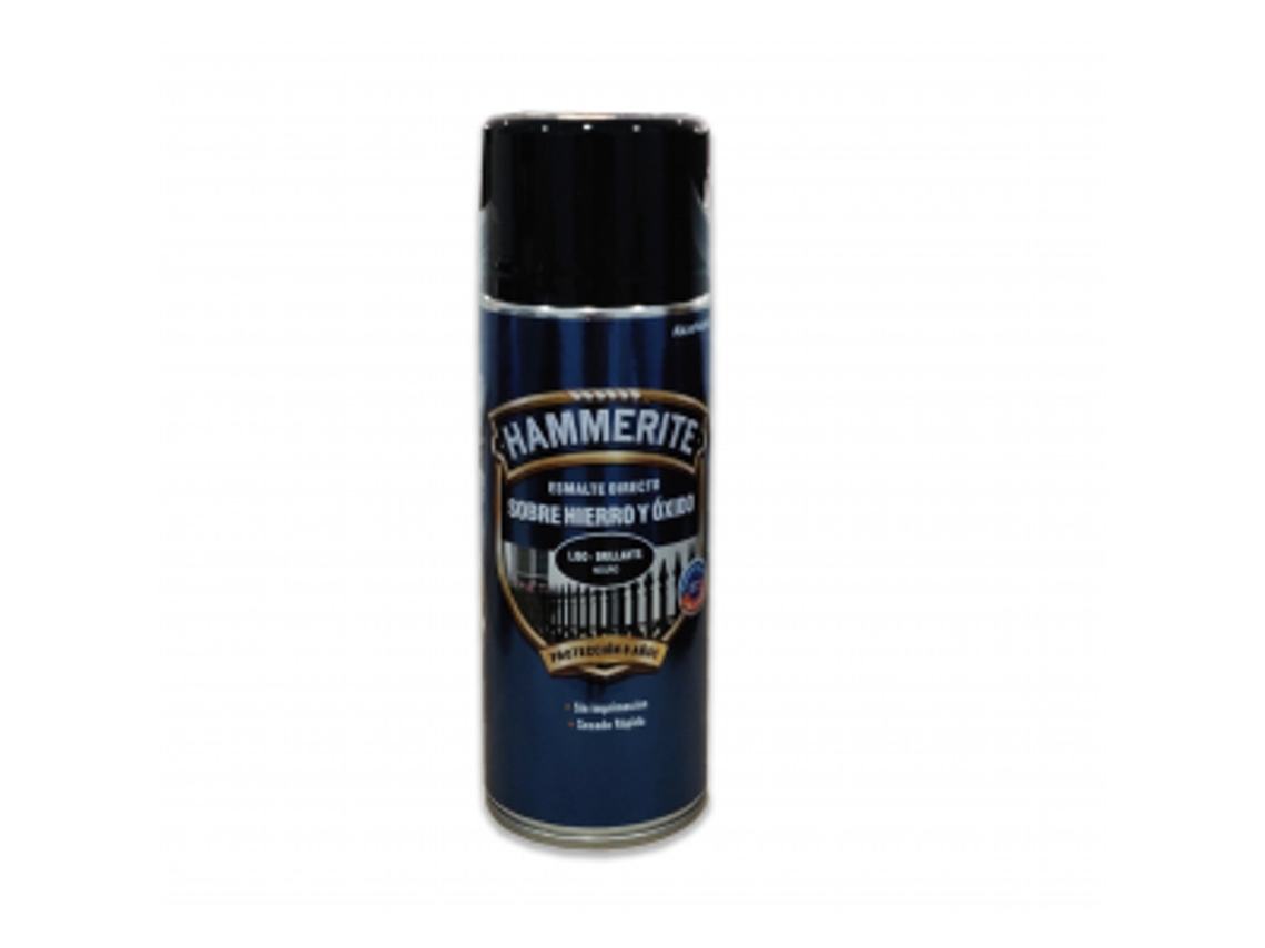 Spray HAMMERITE Antioxidante Liso Brillante Negro 400 Ml