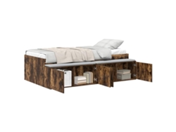 Maison Exclusive - Estructura De Cama Con Cajón Roble Ahumado 90 X 190 Cm