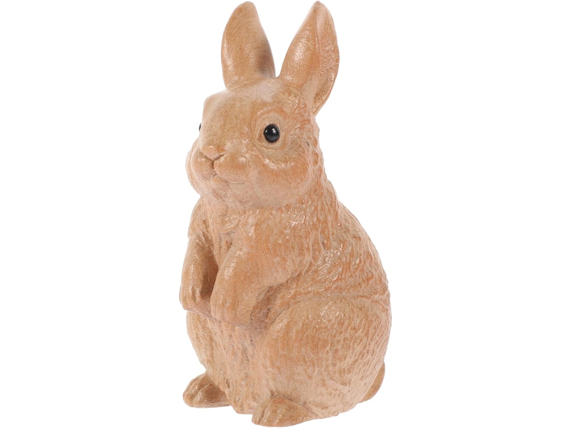 Figura De Conejo De Madera Tallada Elegante, Juguete, Escultura Pequeña Para